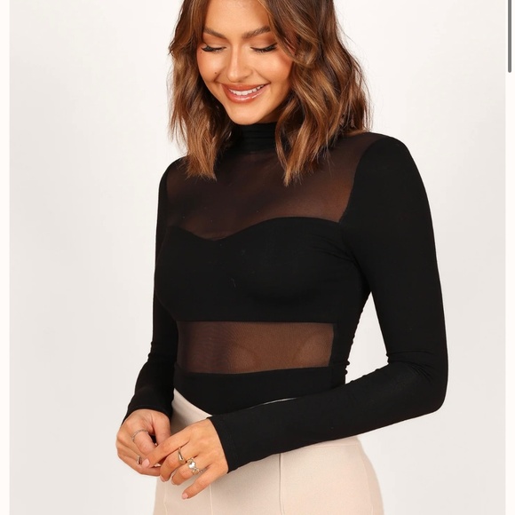 Mesh sheet long sleeve bodysuit - Picture 2 of 6